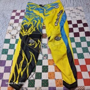 Troy Lee Designs GP Air Beast Motocross Pants Yellow Size 36 Lion Flame